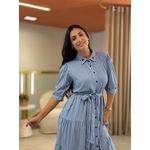 Vestido Laisa Azul E Branco