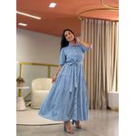 Vestido Laisa Azul E Branco