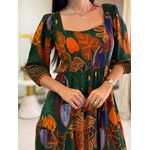 Vestido Marina Estampado Verde Tucano