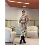 Vestido Malu Tricot Nude E Preto