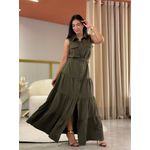 Vestido Helena Verde Militar