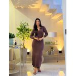Vestido Emily Marrom E Preto