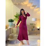 Vestido Emily Bordo E Creme
