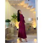Vestido Emily Bordo E Creme