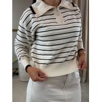 Tricot Jasmine Creme E Preto