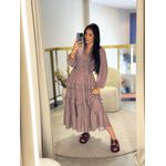 Vestido Aline Marrom Floral