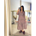 Vestido Aline Marrom Floral