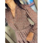 Vestido Aline Marrom Floral