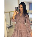 Vestido Aline Marrom Floral