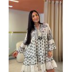 Vestido Kiara Off White E Preto