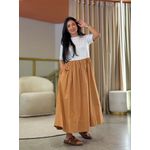 Vestido Manu Off White E Caramelo