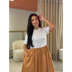 Vestido Manu Off White E Caramelo