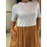 Vestido Manu Off White E Caramelo