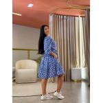 Vestido Antonela Azul Poá