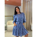Vestido Antonela Azul Poá
