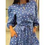 Vestido Antonela Azul Poá
