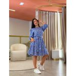 Vestido Antonela Azul Poá