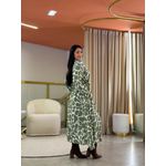 Vestido Carmem Verde Oliva E Off White
