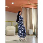 Vestido Carmem Azul Marinho E Off White