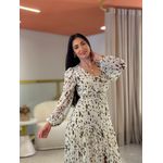Vestido Valencia Nude E Marrom