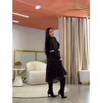 Vestido Maia Poá Preto E Branco
