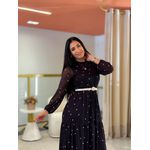 Vestido Maia Poá Preto E Branco