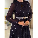 Vestido Maia Poá Preto E Branco