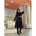 Vestido Maia Poá Preto E Branco