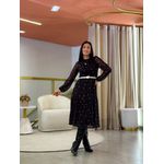 Vestido Maia Poá Preto E Branco