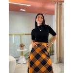 Saia Julia Laranja E Preto