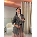 Blazer Rebeca Xadrez Marrom