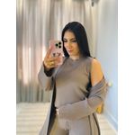 Conjunto Valentina Tricot 3 Peças Capuccino