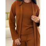 Conjunto Valentina Tricot 3 Peças Terracota