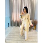 Conjunto Valentina Tricot 3 Peças Creme