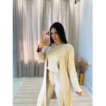 Conjunto Valentina Tricot 3 Peças Creme