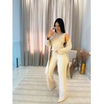 Conjunto Valentina Tricot 3 Peças Creme