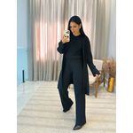 Conjunto Valentina Tricot Preto 3 Peças 