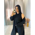Conjunto Valentina Tricot Preto 3 Peças 