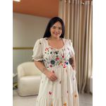 Vestido Plus Tayna Cru Linho