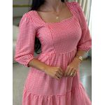 Vestido Marina Xadrez Vermelho