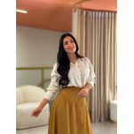 Camisa Cleo Nude E Caramelo