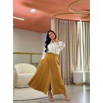 Camisa Cleo Nude E Caramelo