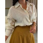 Camisa Cleo Nude E Caramelo