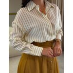 Camisa Cleo Nude E Caramelo