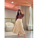 Camisa Cleo Marsala E Marrom