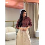 Camisa Cleo Marsala E Marrom