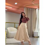 Camisa Cleo Marsala E Marrom