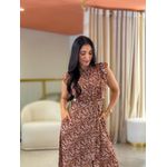 Vestido Mel Marrom Floral