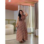 Vestido Mel Marrom Floral