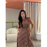 Vestido Mel Marrom Floral